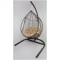 Кресло подвесное ветар с опорой (цвет: коричневый/серый)